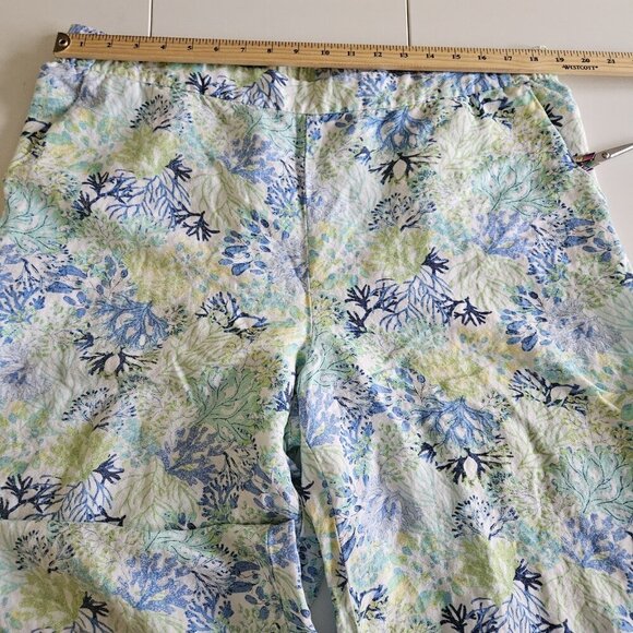 Northern Reflections Pants Womens XL Floral Cropped Wide Leg Pull On Linen Blend - Picture 4 of 16